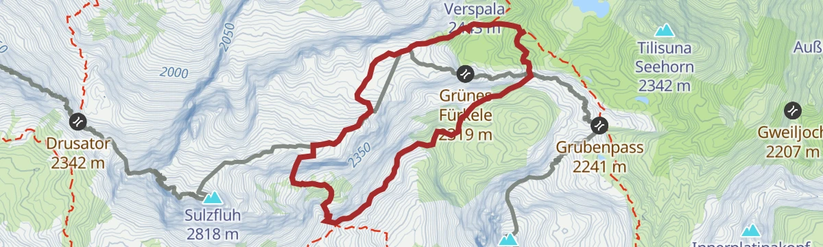 Route map: Klettersteig Partnunblick